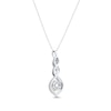 Thumbnail Image 3 of Cultured Pearl & White Lab-Created Sapphire Twist Necklace Sterling Silver 18&quot;