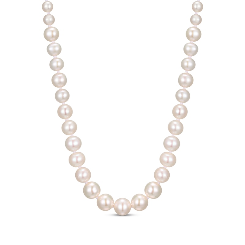 Cultured Pearl Graduated Strand Necklace 10K Yellow 18