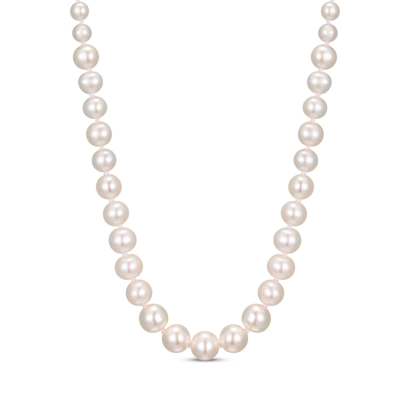 Main Image 2 of Cultured Pearl Graduated Strand Necklace 10K Yellow 18&quot;