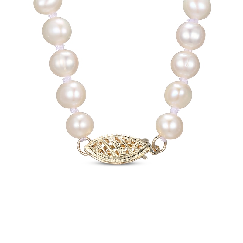 Main Image 3 of Cultured Pearl Graduated Strand Necklace 10K Yellow 18&quot;