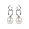 Thumbnail Image 2 of White Topaz & Cultured Pearl Link Drop Earrings Sterling Silver