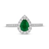 Thumbnail Image 2 of Neil Lane Pear-Shaped Natural Emerald & Diamond Engagement Ring 1/2 ct tw 14K White Gold