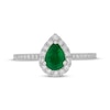 Thumbnail Image 6 of Neil Lane Pear-Shaped Natural Emerald & Diamond Engagement Ring 1/2 ct tw 14K White Gold