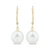 Thumbnail Image 2 of Baroque Cultured Pearl Dangle Earrings 10K Yellow Gold