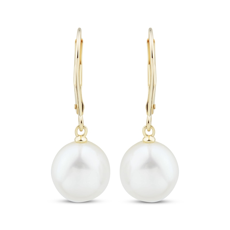 Main Image 2 of Baroque Cultured Pearl Dangle Earrings 10K Yellow Gold