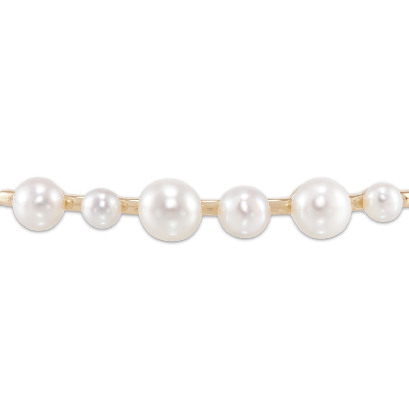 Main Image 2 of Cultured Pearl Bar Bolo Bracelet 10K Yellow Gold