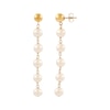 Thumbnail Image 1 of Cultured Pearl & Ball Post Drop Earrings 10K Yellow Gold