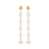 Thumbnail Image 2 of Cultured Pearl & Ball Post Drop Earrings 10K Yellow Gold