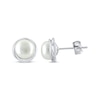 Thumbnail Image 1 of Cultured Pearl Orbit Frame Stud Earrings Sterling Silver