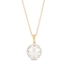 Thumbnail Image 1 of Cultured Pearl & Diamond Necklace 1/6 ct tw 10K Yellow Gold 18&quot;
