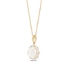 Thumbnail Image 2 of Cultured Pearl & Diamond Necklace 1/6 ct tw 10K Yellow Gold 18&quot;