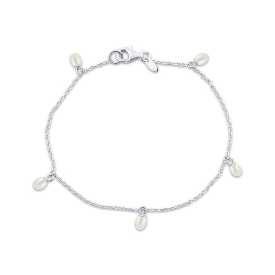 Cultured Pearl Dangle Bracelet Sterling Silver 7.5"