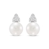 Thumbnail Image 2 of Cultured Pearl & White Lab-Created Sapphire Trio Stud Earrings Sterling Silver
