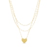 Thumbnail Image 2 of Solid Diamond-Cut Mirror Chain Trio Heart Necklace 10K Yellow Gold 18&quot;