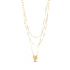 Thumbnail Image 3 of Solid Diamond-Cut Mirror Chain Trio Heart Necklace 10K Yellow Gold 18&quot;