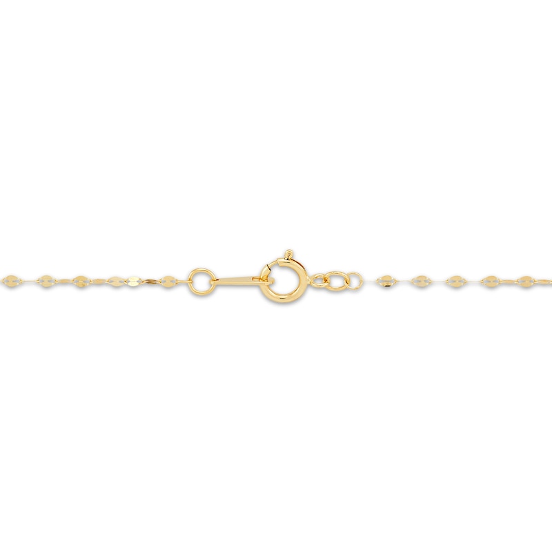 Main Image 4 of Solid Diamond-Cut Mirror Chain Trio Heart Necklace 10K Yellow Gold 18&quot;