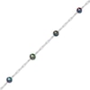 Thumbnail Image 2 of Black Cultured Pearl Station Paperclip Bracelet Sterling Silver 7&quot;