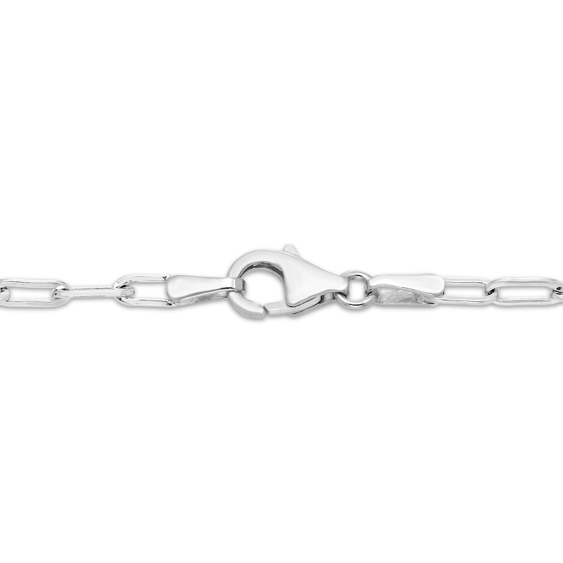 Main Image 3 of Black Cultured Pearl Station Paperclip Bracelet Sterling Silver 7&quot;
