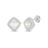 Thumbnail Image 1 of Cultured Pearl & Diamond Frame Stud Earrings 1/5 ct tw Sterling Silver