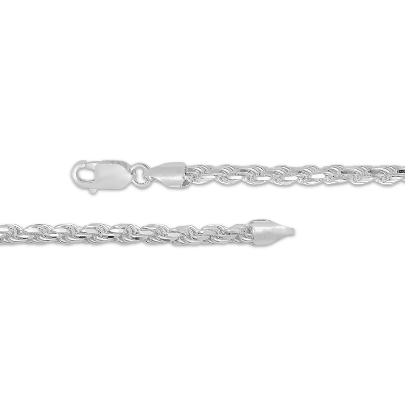 Solid Diamond-Cut Rope Chain Necklace Sterling Silver 20"