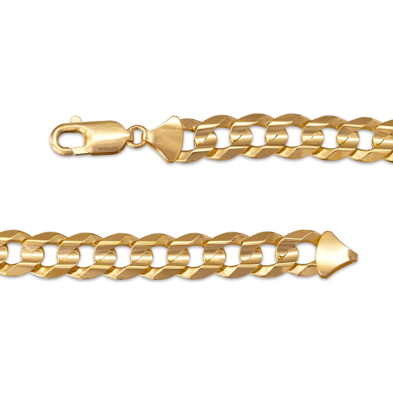 Main Image 2 of Diamond-Cut Curb Chain Necklace Solid 10K Yellow Gold 22&quot;