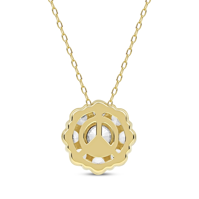 Main Image 3 of KAY Lab-Grown Diamonds Flower Necklace 1 ct tw 14K Yellow Gold 18&quot;