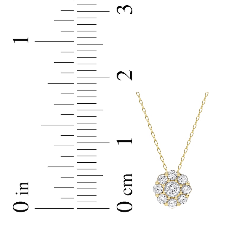 Main Image 5 of KAY Lab-Grown Diamonds Flower Necklace 1 ct tw 14K Yellow Gold 18&quot;