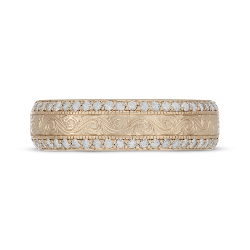 Main Image 3 of Neil Lane Men's Diamond Scrollwork Pattern Wedding Band 1/2 ct tw 14K Yellow Gold