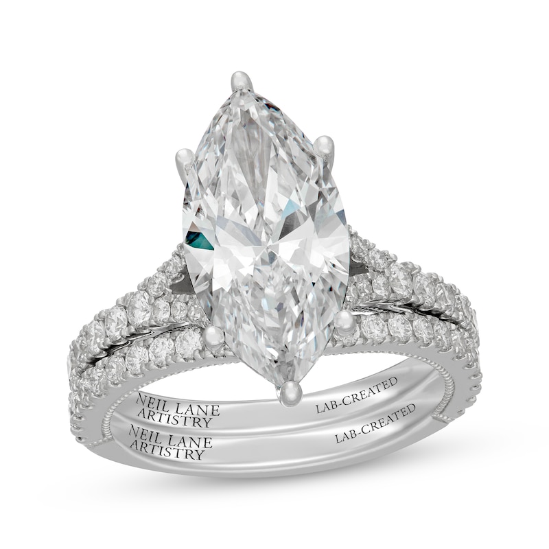 Main Image 1 of Neil Lane Artistry Marquise-Cut Lab-Grown Diamond Bridal Set 4-7/8 ct tw 14K White Gold