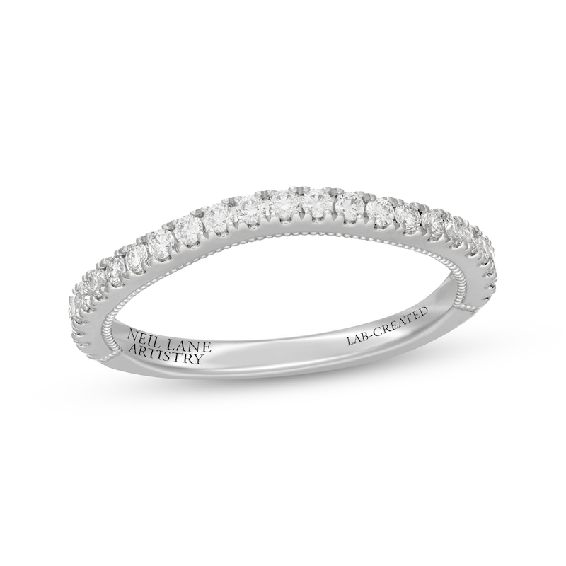 Main Image 7 of Neil Lane Artistry Lab-Grown Diamond Contour Wedding Band 1/3 ct tw 14K White Gold