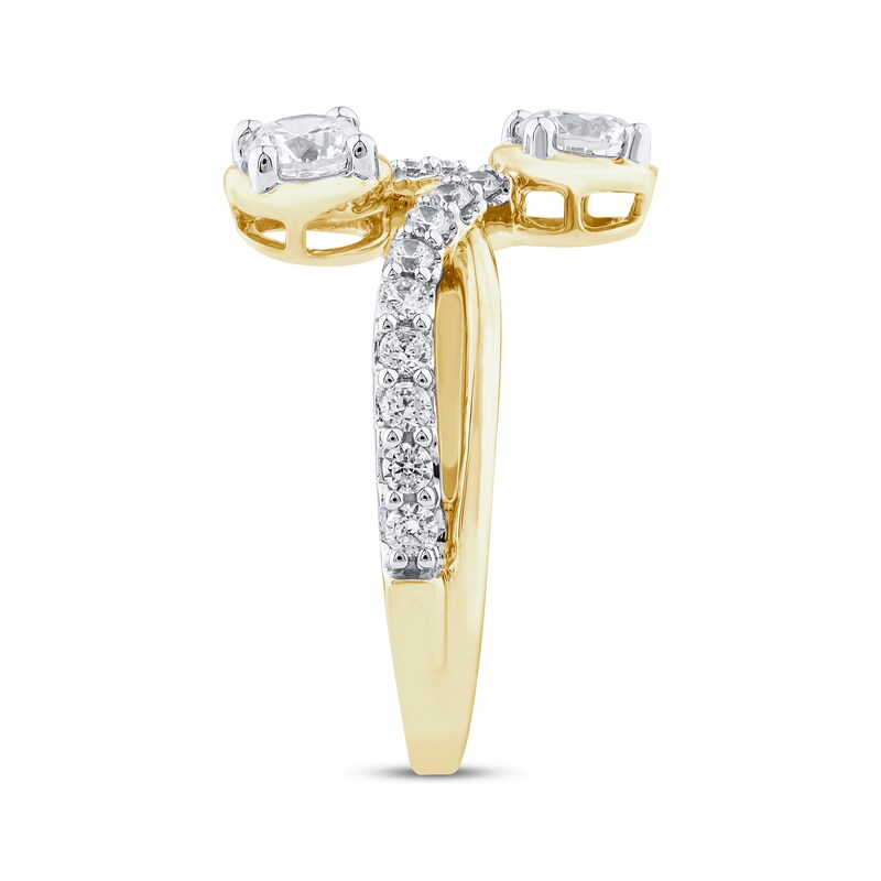 Main Image 2 of KAY Lab-Grown diamonds Crossover Ring 1 ct tw 14K Yellow Gold