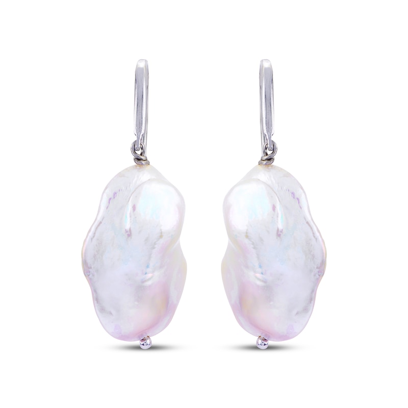 Main Image 2 of Baroque Cultured Pearl Drop Earrings Sterling Silver
