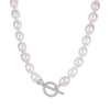 Thumbnail Image 2 of Cultured Pearl Toggle Clasp Necklace Sterling Silver 18&quot;
