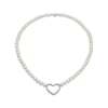 Thumbnail Image 1 of Cultured Pearl Heart Necklace Sterling Silver 18"