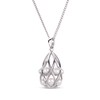 Thumbnail Image 2 of Cultured Pearl Basket Drop Necklace Sterling Silver 18&quot;