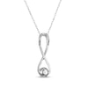 Thumbnail Image 3 of Cultured Pearl & White Lab-Created Sapphire Swirl Necklace Sterling Silver 18"