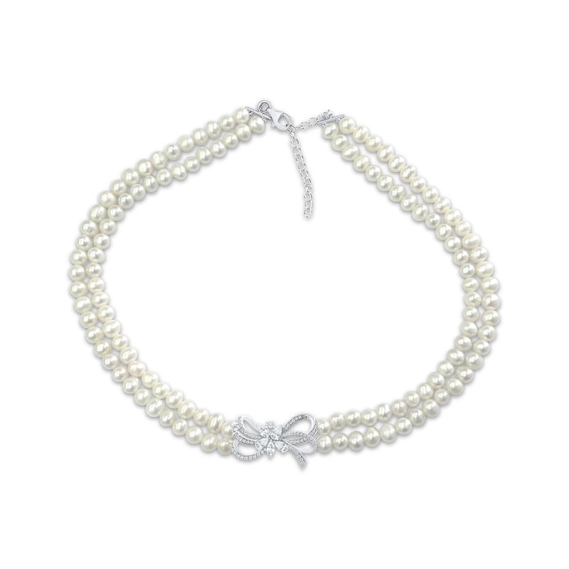 Double strand cultured freshwater pearl necklace