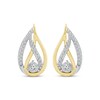 Thumbnail Image 2 of Love Ignited Diamond Flame Stud Earrings 1/4 ct tw 10K Two-Tone Gold