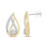 Thumbnail Image 2 of Love Ignited Diamond Flame Stud Earrings 1/4 ct tw 10K Two-Tone Gold