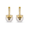 Thumbnail Image 2 of Le Vian Garden Party Cultured Pearl Bee Earrings 1/5 ct tw Diamonds 14K Honey Gold