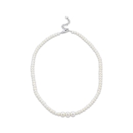 Cultured Pearl Choker Necklace Sterling Silver 15.5"