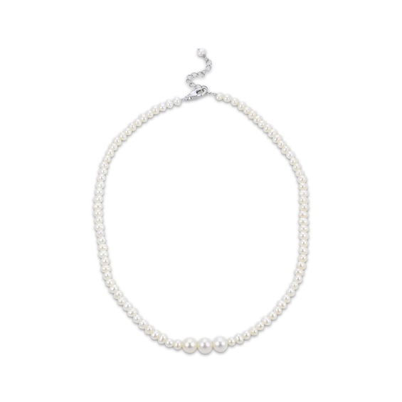 Cultured Pearl Choker Necklace Sterling Silver 15.5"