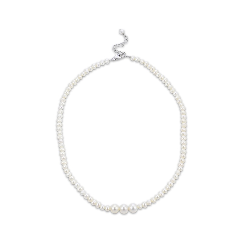 Main Image 1 of Cultured Pearl Choker Necklace Sterling Silver 15.5&quot;