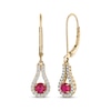 Thumbnail Image 1 of Greenland Rubies Collection Natural Ruby & Lab-Grown Diamond Dangle Earrings 1/4 ct tw 14K Yellow Gold
