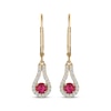 Thumbnail Image 2 of Greenland Rubies Collection Natural Ruby & Lab-Grown Diamond Dangle Earrings 1/4 ct tw 14K Yellow Gold