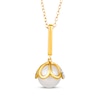 Thumbnail Image 3 of Cultured Pearl & Diamond Drop Necklace 1/4 ct tw 10K Yellow Gold 18&quot;