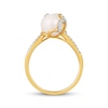 Thumbnail Image 2 of Cultured Pearl & Diamond Bypass Ring 1/4 ct tw 10K Yellow Gold