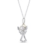 Thumbnail Image 2 of Cultured Pearl & Diamond Accent Angel Necklace Sterling Silver & 10K Yellow Gold 18&quot;