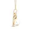 Thumbnail Image 2 of Cultured Pearl & Diamond Swirl Necklace 1/10 ct tw 10K Yellow Gold 18&quot;