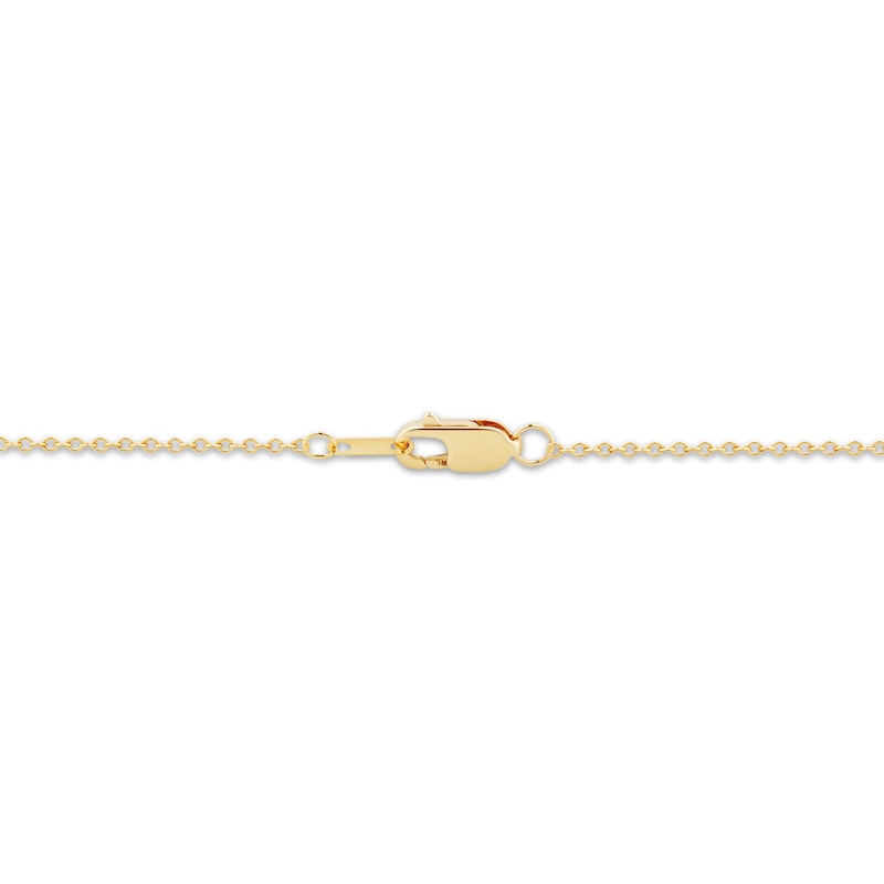 Main Image 3 of Cultured Pearl & Diamond Swirl Necklace 1/10 ct tw 10K Yellow Gold 18&quot;